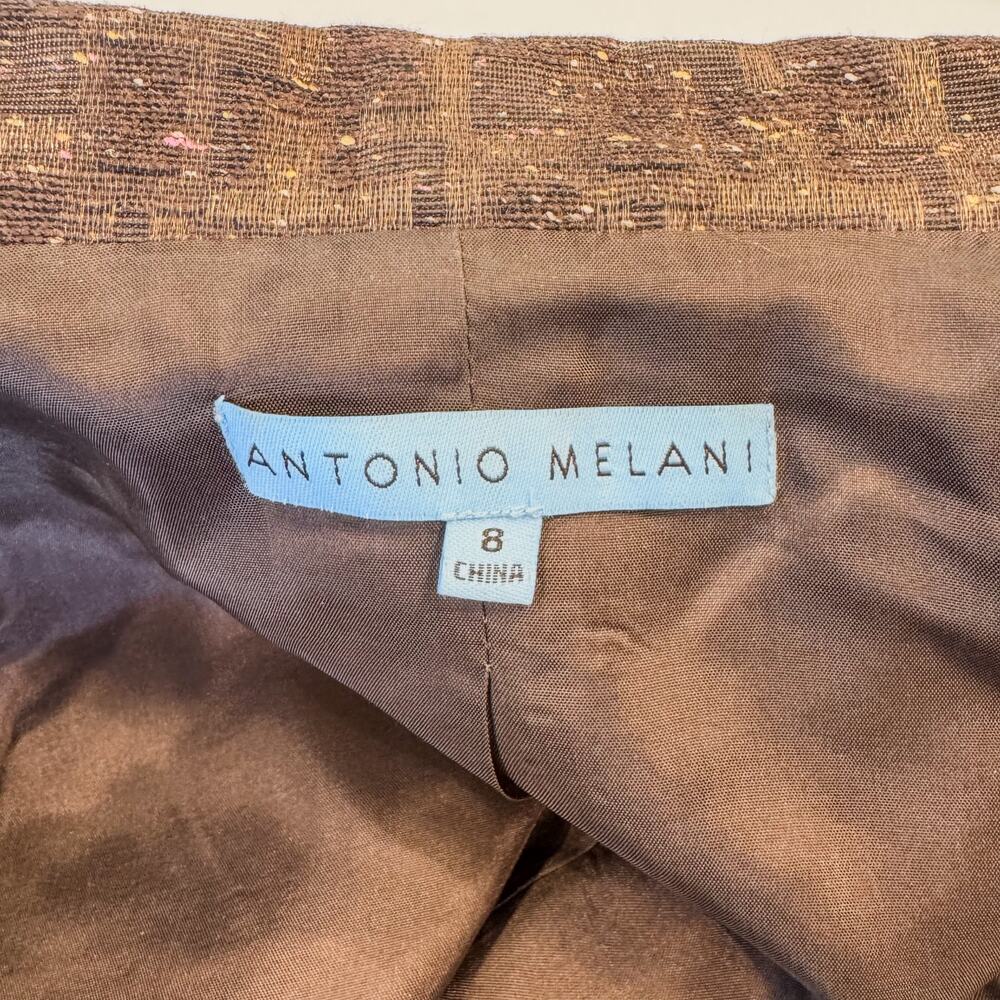 Antonio Melani, Women's Brown Geo Business Matching Set, Blazer-8 / Skirt-6 - Picture 13 of 14